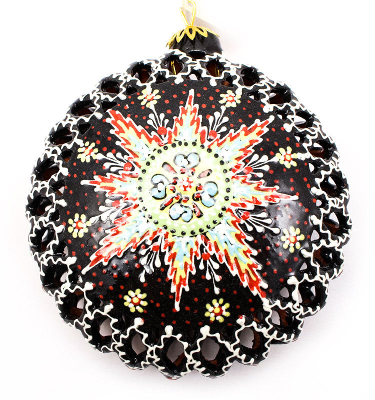 Crimson Star Large Cut Out Ceramic Ornament