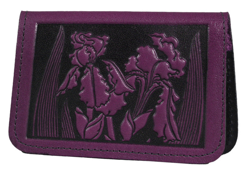 Leather Card Holder - Iris in Orchid