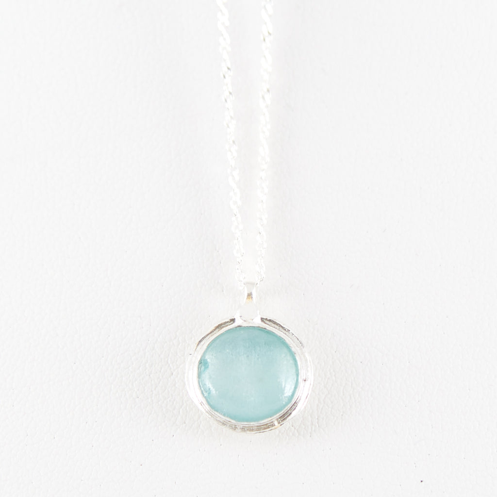 Simple Round Washed Roman Glass Necklace
