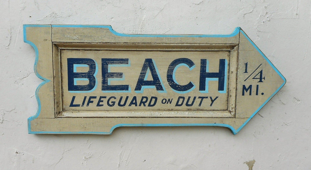 Beach Lifeguard on Duty 1/4 Mi. (Arrow) Americana Art
