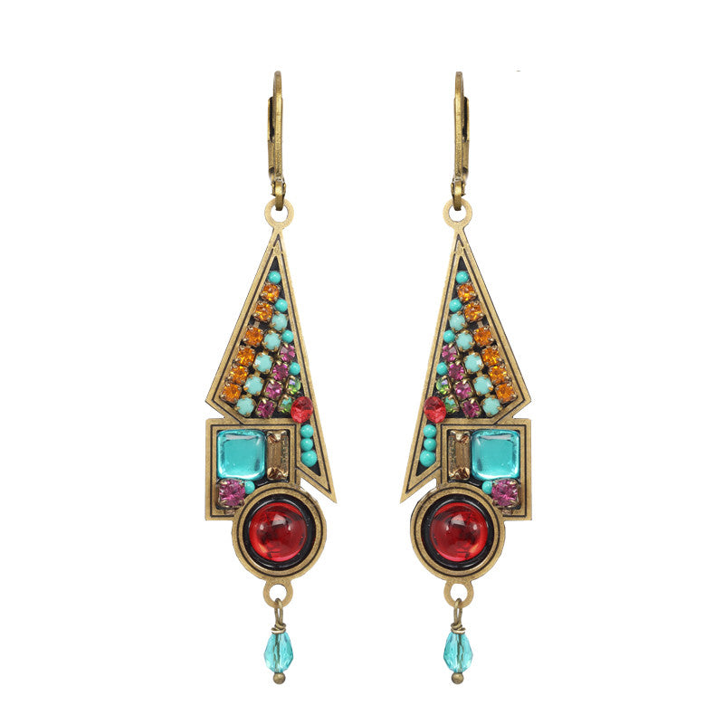 Multi Bright Abstract Earrings by Michal Golan