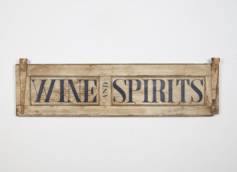 Wine and Spirits, White on Antique Shutter Americana Art