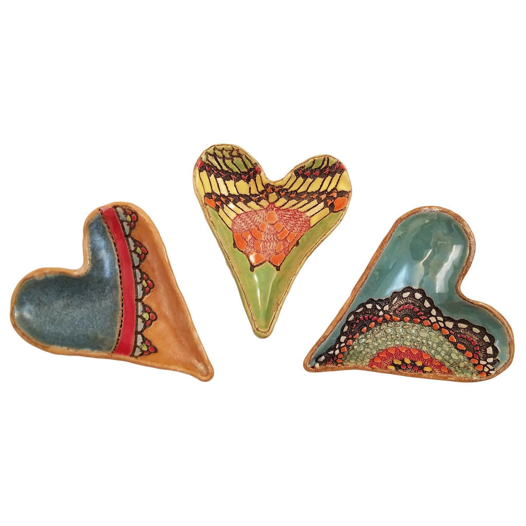 Heart Dish Footed Style 1 Ceramic Wall Art by Laurie Pollpeter