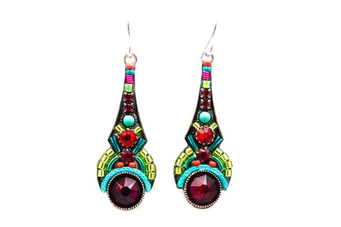 Multi Color Art Deco Drop Earrings by Firefly Jewelry