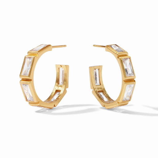 Antonia Gold Cubic Zirconia Large Hoop Earrings by Julie Vos