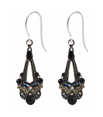 Jet Black Parisian Earrings by Firefly Jewelry