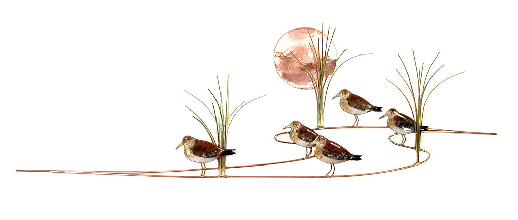 Sandpipers with Grasses Wall Art by Bovano