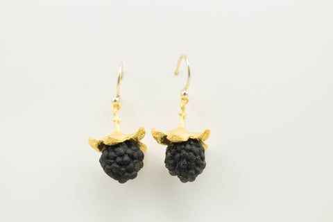 Blackberry Dangle Wire Earrings by Michael Michaud