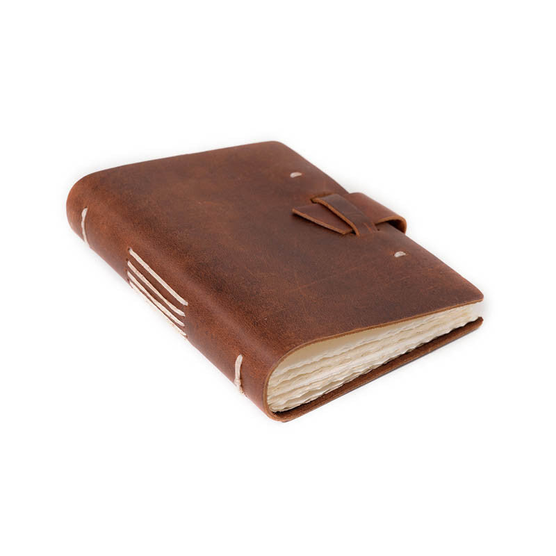 Leather Good Book Journal with Buckle in Saddle
