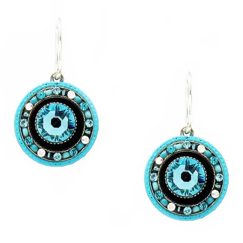 Turquoise La Dolce Vita Round Earrings by Firefly Jewelry