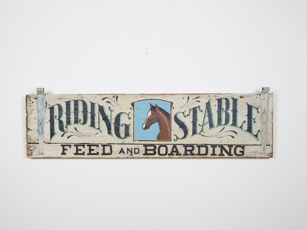 Riding Stable Feed and Boarding, Antique Shutter Americana Art