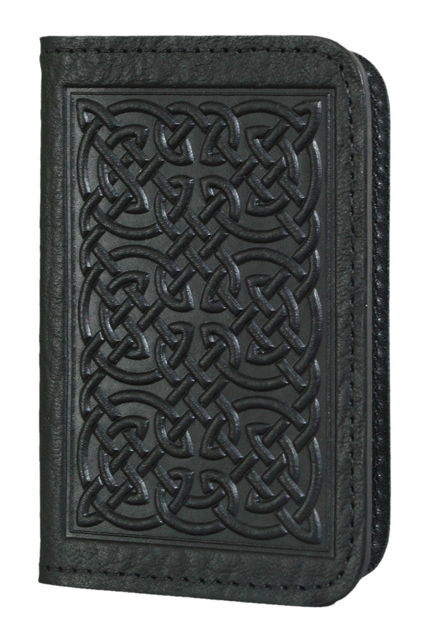 Leather Card Holder - Bold Celtiic in Black