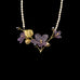 African Violet Necklace with Pearl Leaves By Michael Michaud