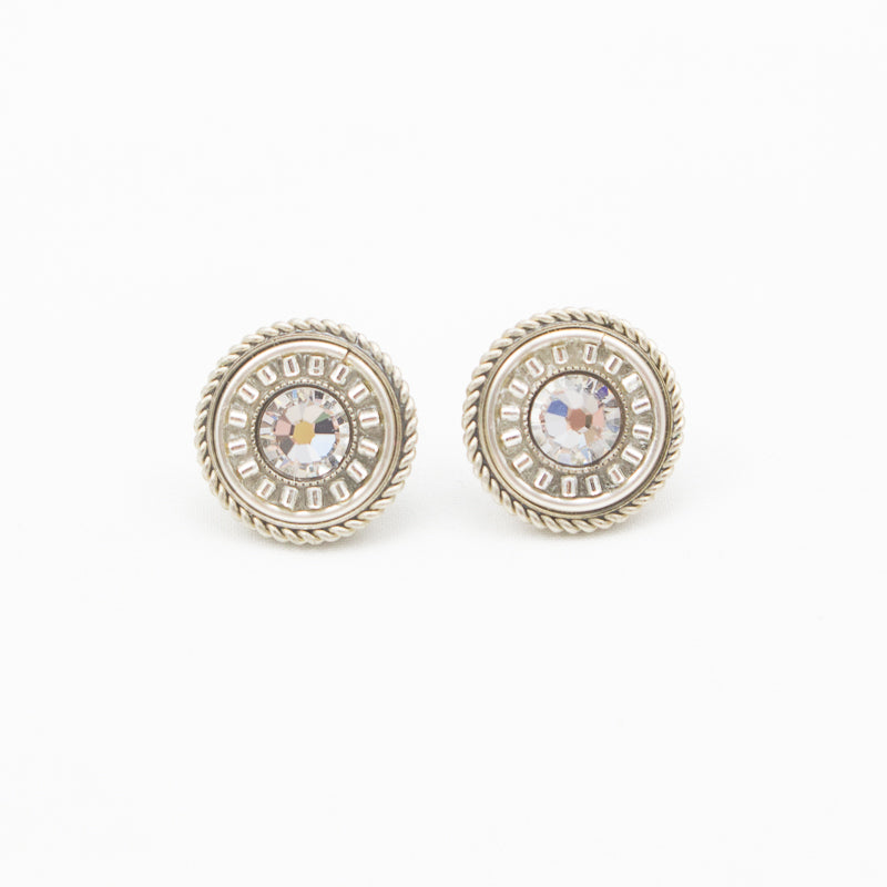 Silver La Dolce Vita Round Post Earrings by Firefly Jewelry