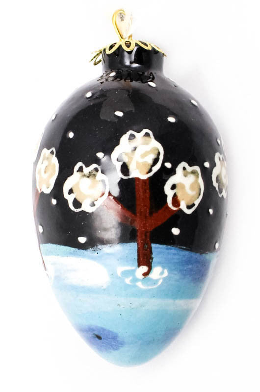 Snow Realm Small Egg Ceramic Ornament