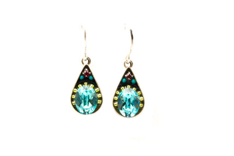 Multi Color Crystal Drop Earrings by Firefly Jewelry