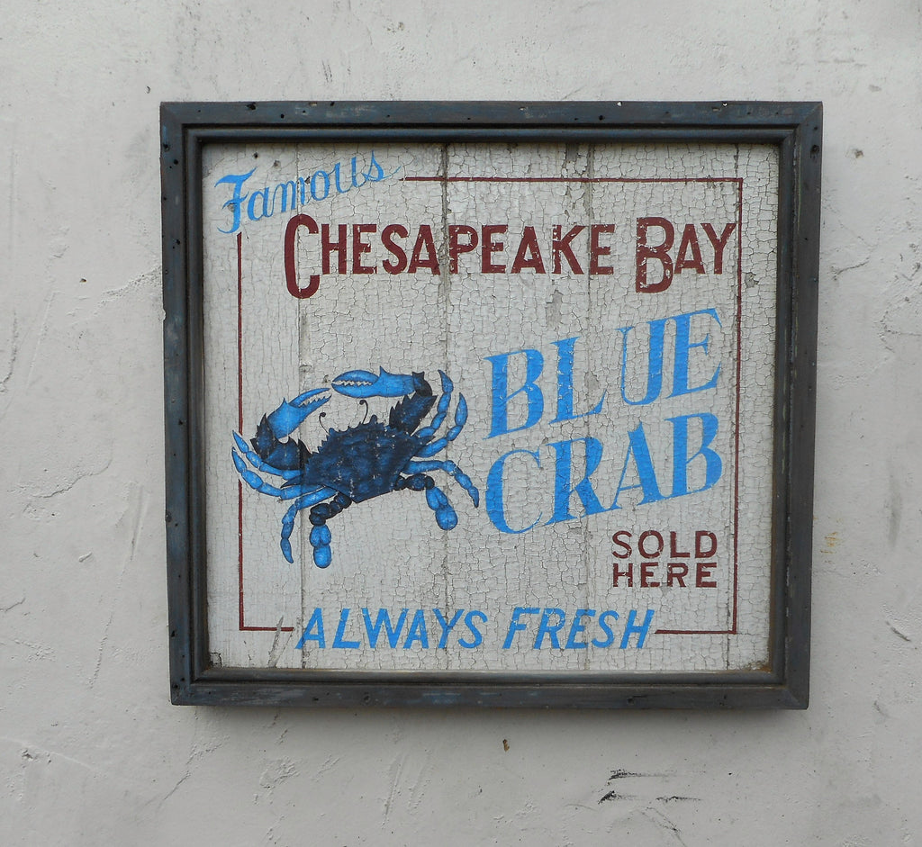Chesapeake Bay Blue Crab Americana Art - 22x21