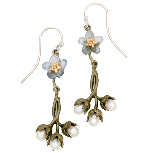 Forget Me Not Single Flower Earrings by Michael Michaud