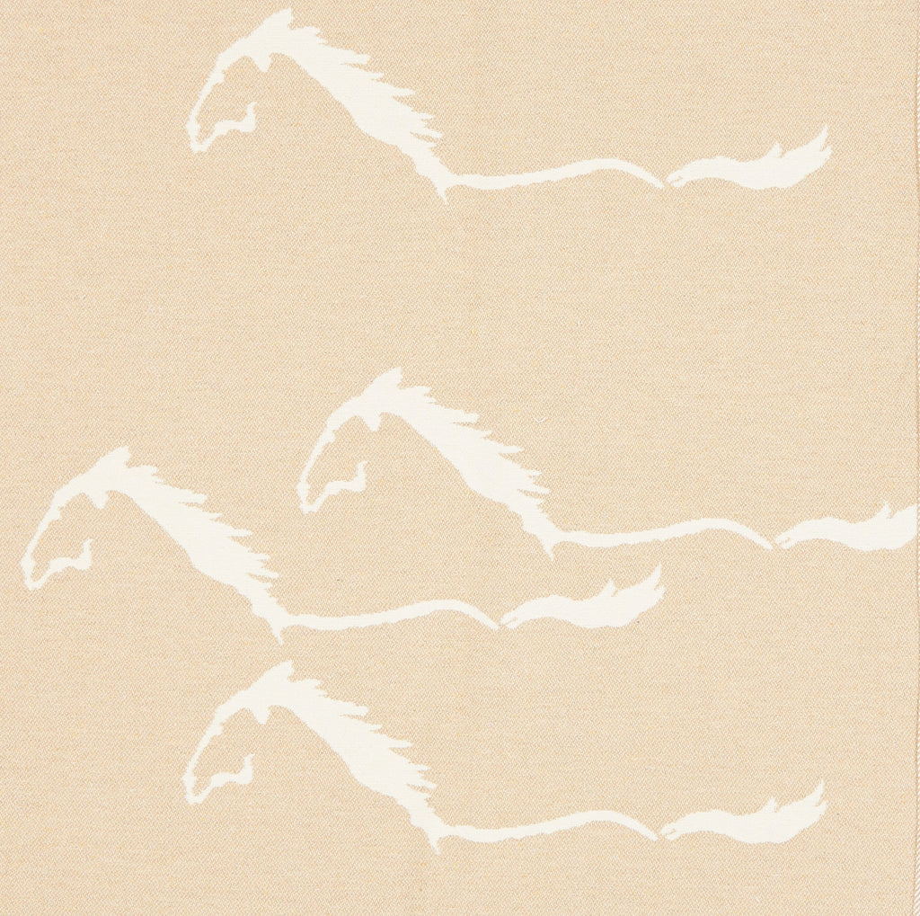 Shadow Horses Throw in Jute and White