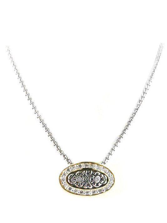O-Link Collection Oval Pavé Slider with Necklace by John Medeiros