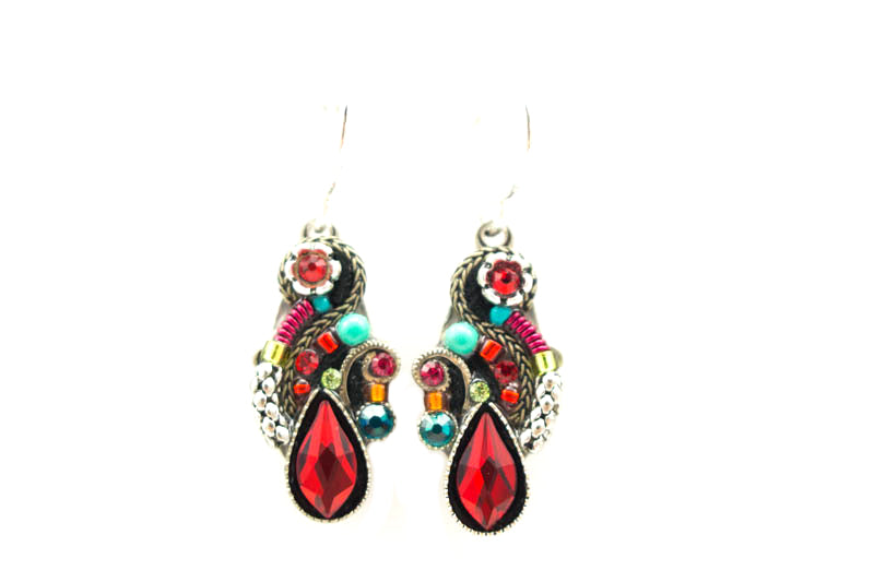 Red Lily Organic Earrings by Firefly Jewelry
