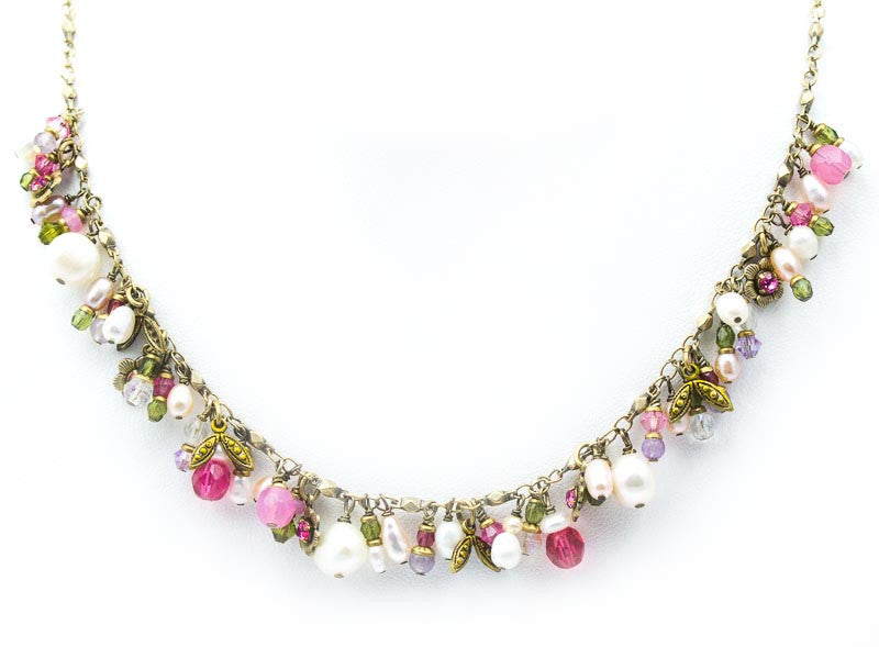 White Flower Bunched Necklace by Michal Golan