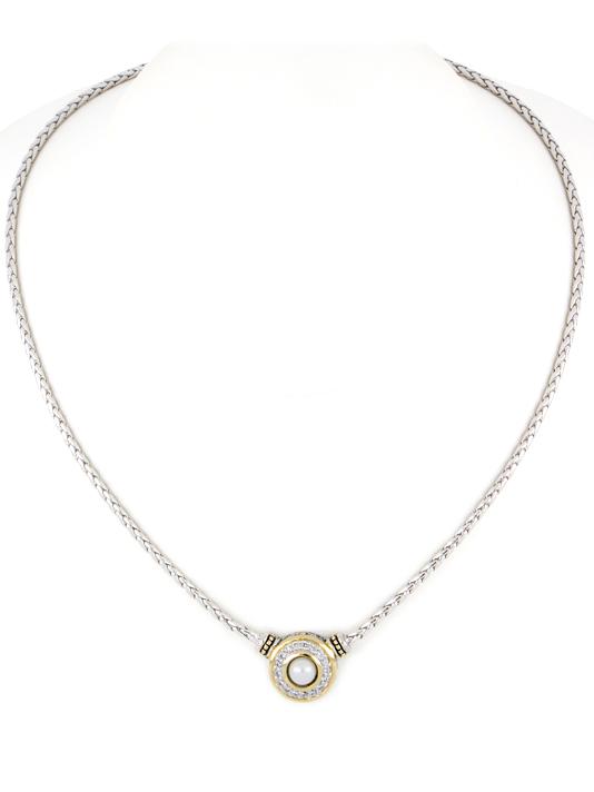 P&eacute;rola Pav&eacute; & White Seashell Pearl Necklace by John Medeiros