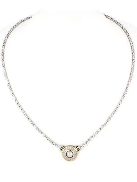 P&eacute;rola Pav&eacute; & White Seashell Pearl Necklace by John Medeiros