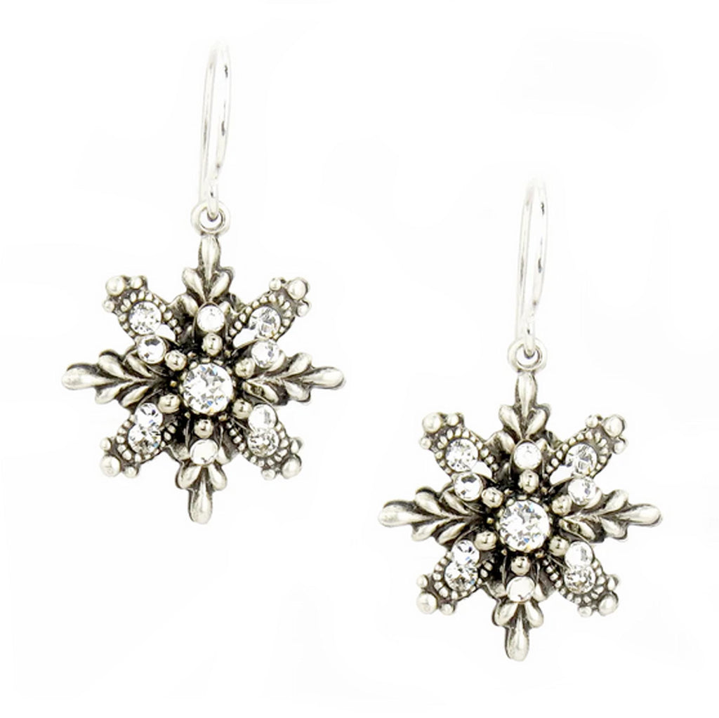 Silver Snowflake Earrings by Firefly Jewelry