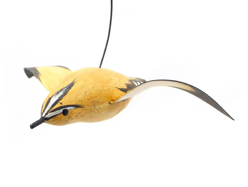 Flying Goldfinch Songbird Ornament
