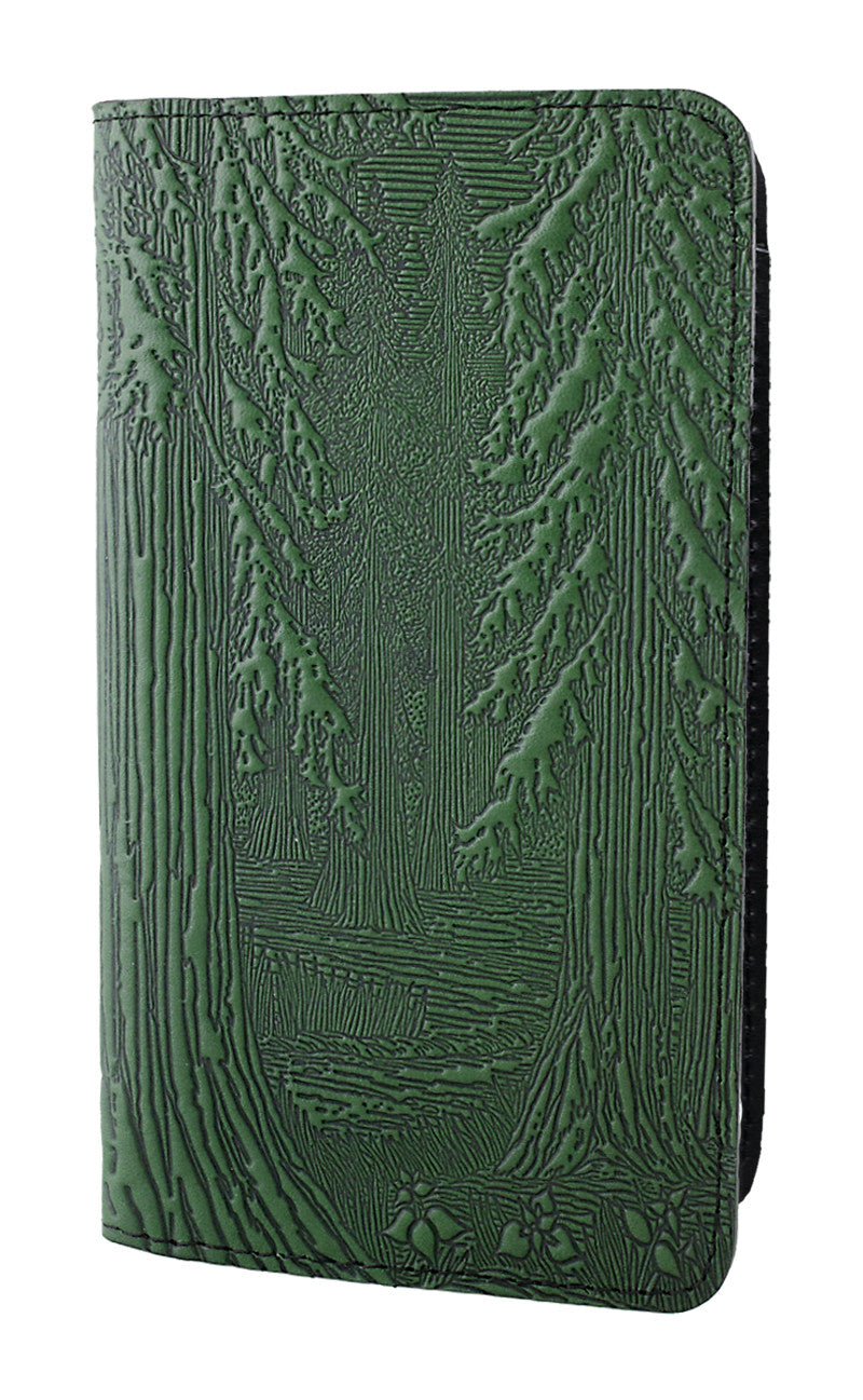 Leather Checkbook Cover - Forest in Green