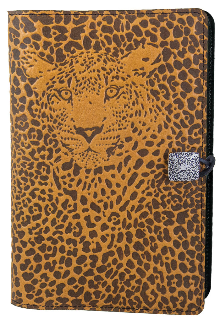 Large Leather Journal - Leopard in Marigold