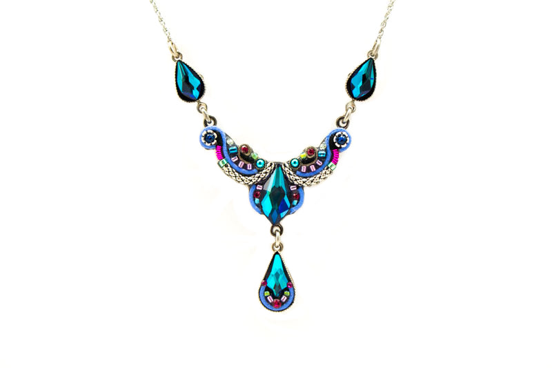 Bermuda Blue Lily Organic Necklace by Firefly Jewelry
