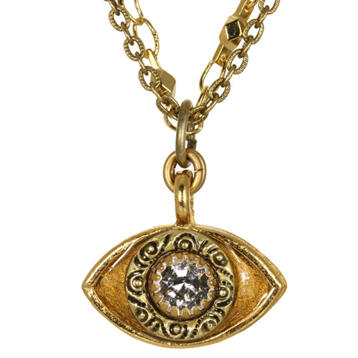Gold Medium Evil Eye Necklace by Michal Golan