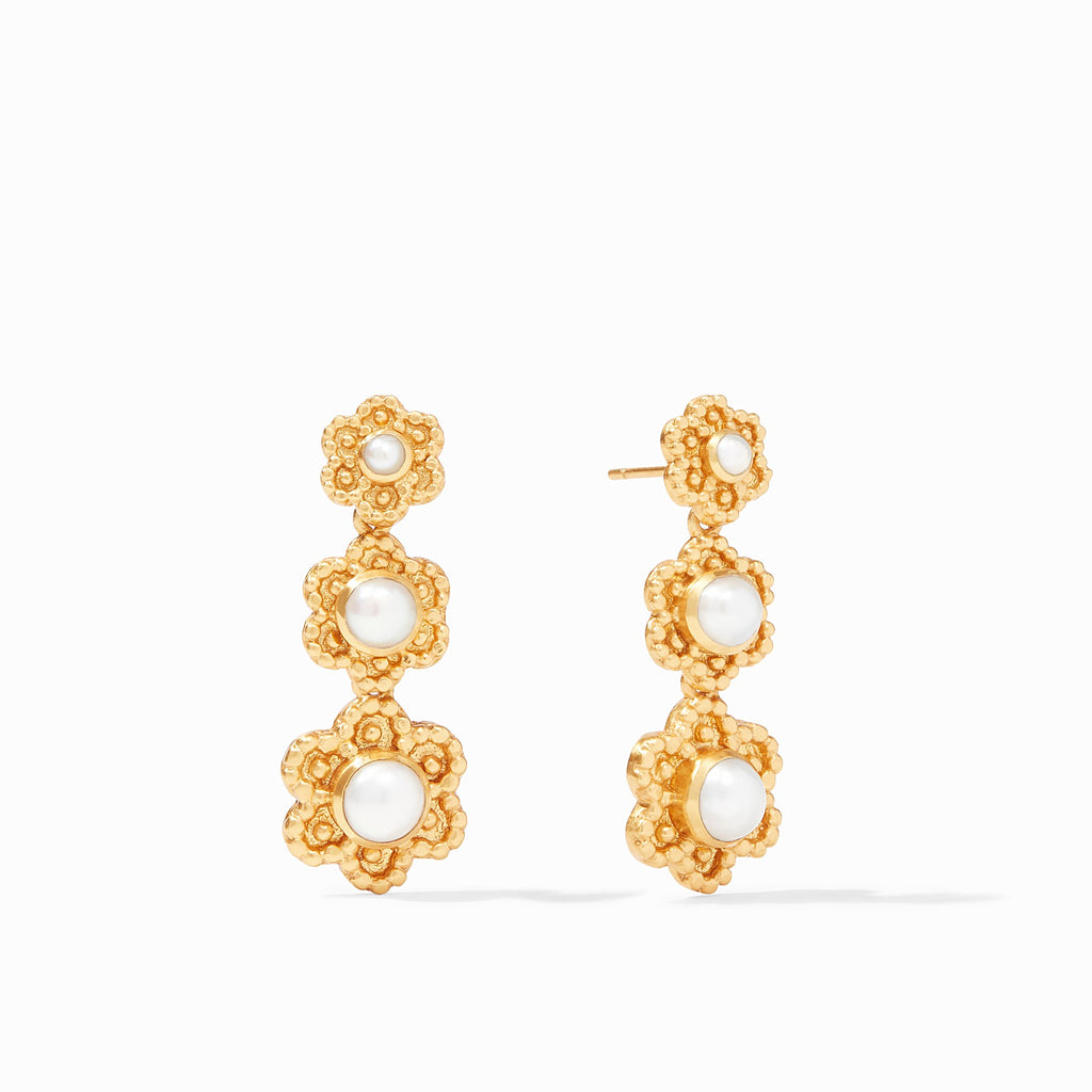 Colette Tier Earrings Gold Pearl by Julie Vos