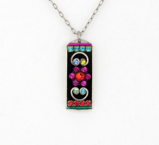 Multi Color Baguette Pendant by Firefly Jewelry