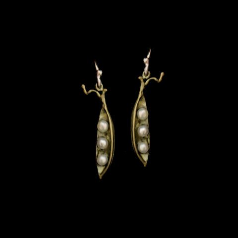 Pea Pod Petite 3 Drop Wire Earrings By Michael Michaud