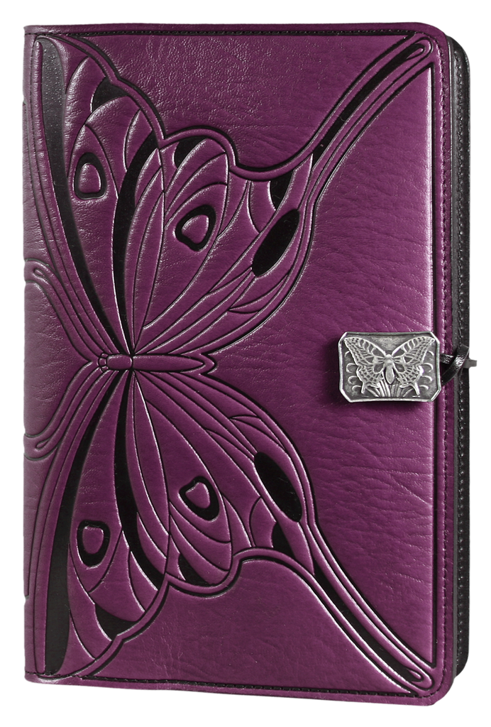 Small Leather Journal -  Butterfly in Orchid