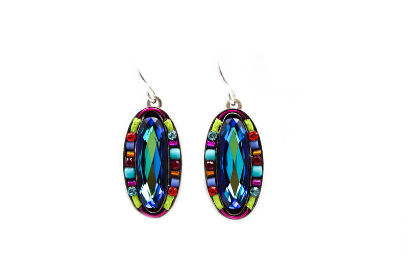 Multi Color Emma Large Oval Earrings by Firefly Jewelry