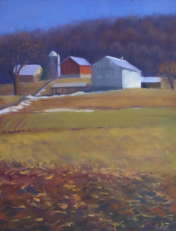 Late Winter Barns by Simonne Roy