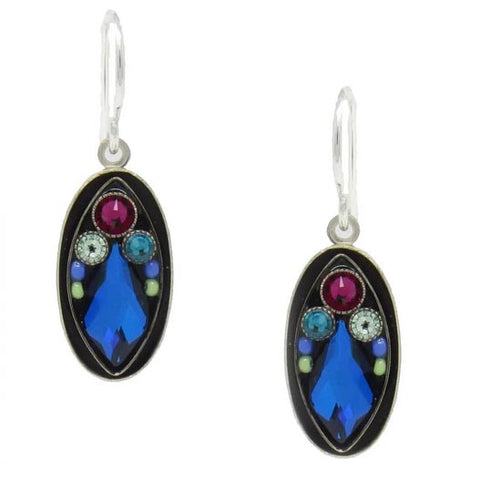 Bermuda Blue Oval Fancy Drop Earrings by Firefly Jewelry