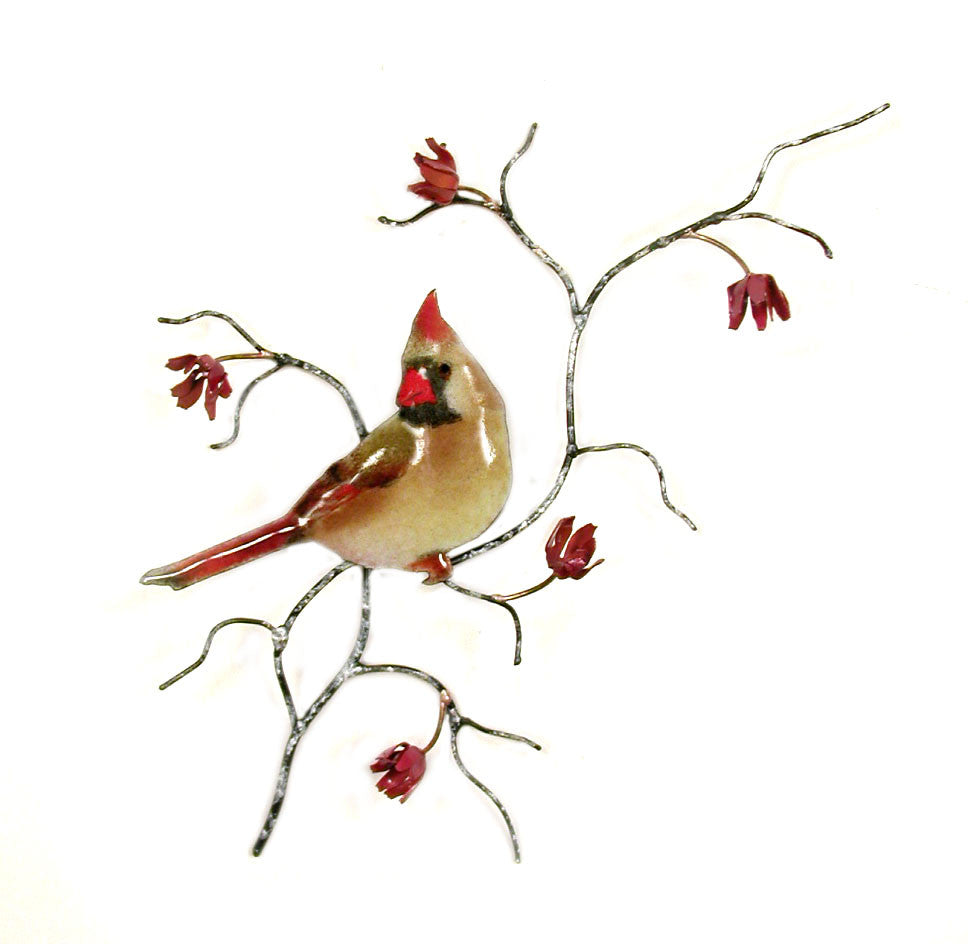Single Female Cardinal Wall Art by Bovano Cheshire