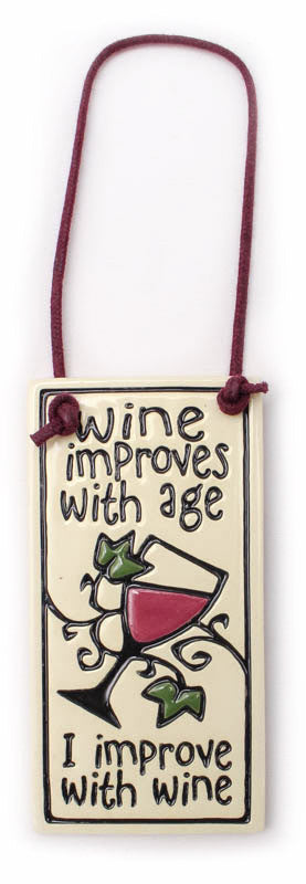 I Improve With Wine Wine Tag Ceramic Tile