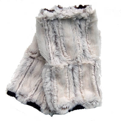 Porcelain Luxury Faux Fur Fingerless Gloves