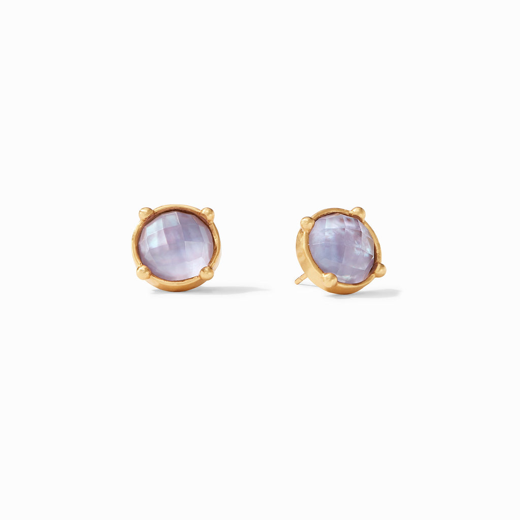 Honey Stud Earrings Gold Iridescent Lavender by Julie Vos