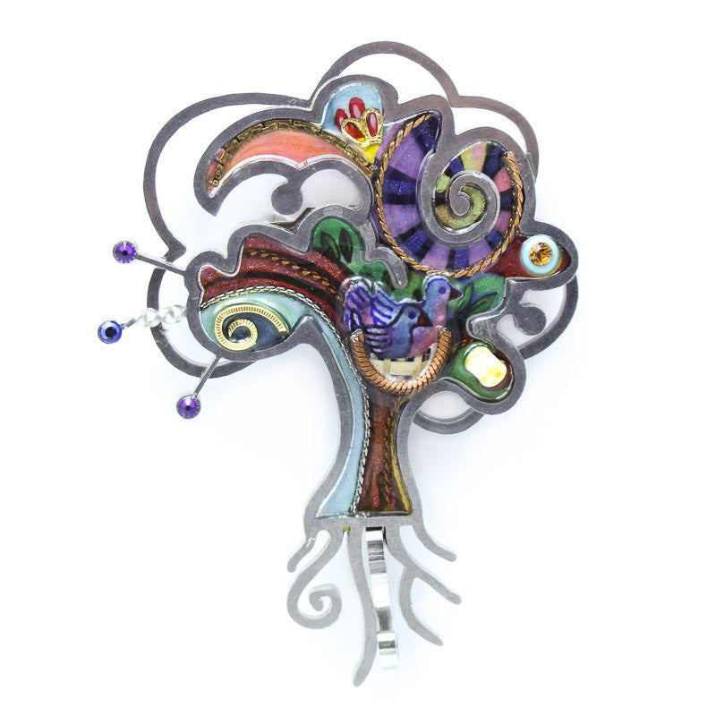 Birds of a Feather Tree of Life Pin