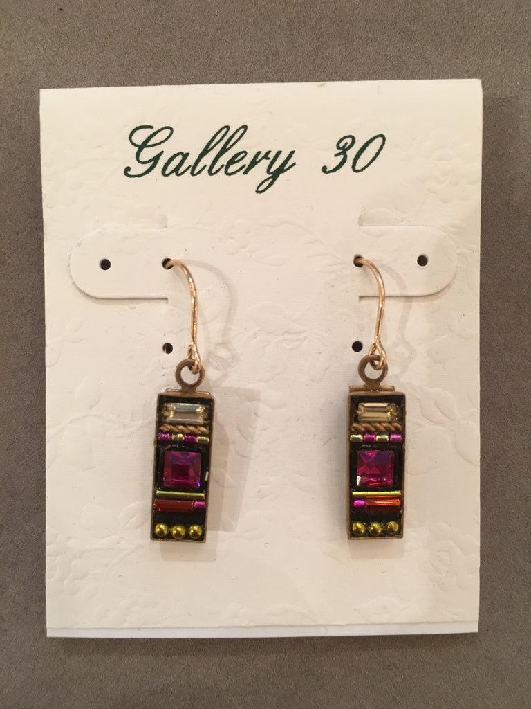 Ruby La Dolce Vita Rectangle Earrings by Firefly Jewelry