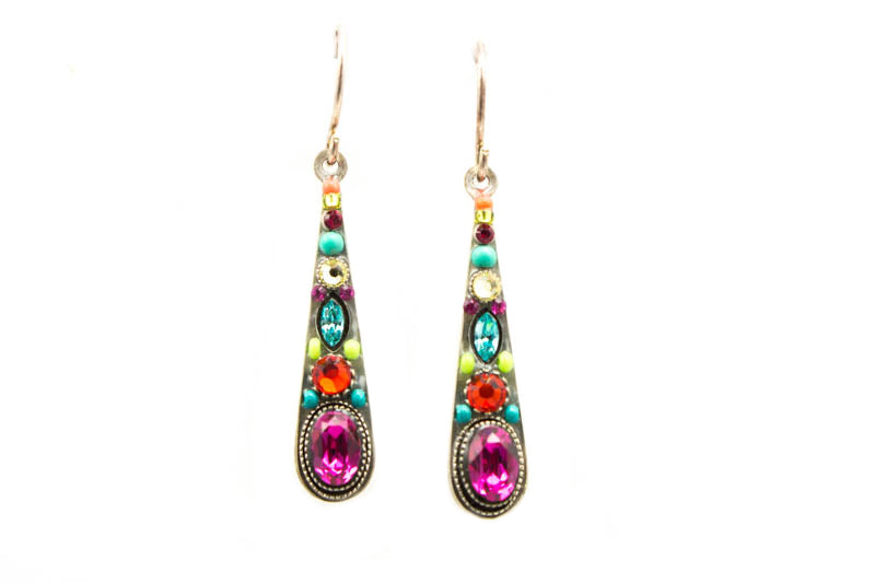 Multi Color Stilleto Medium Drop Earrings by Firefly Jewelry