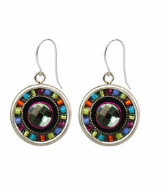 Multi Color Mosaic Roulette Earrings by Firefly Jewelry
