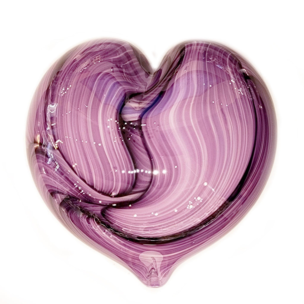 Heart in Purple Handblown Glass Paperweight